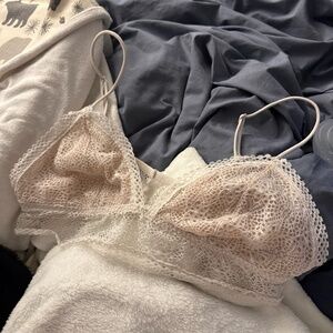 Victoria’s Secret longline lace bralette in white nude size medium GUC